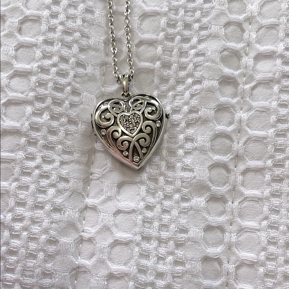 Brighton Elegant Silver Heart Locket Pendant Necklace